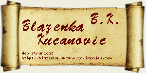 Blaženka Kucanović vizit kartica